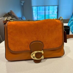 NEW Coach Tabby Soft Leather Shoulder Bag in Canyon Color Orange leather
